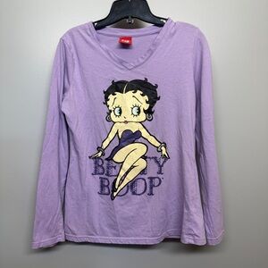 Betty Boop official Purple Betty Boop V-Neck Top